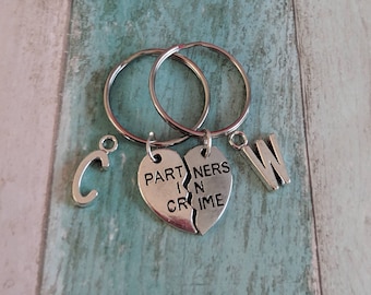 Friendship keyring, bff gifts, friendship gifts, gifts for her, partners in crime gifts, squad gifts, personalised keyring, sister gifts