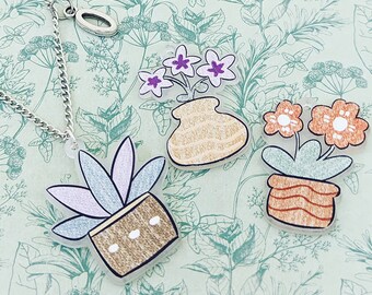 Pflanzenliebhaber Geschenke, Pflanze Halskette, Blumen Halskette Anhänger, Pflanzenschmuck, Blumenschmuck, Geschenke für Gärtner, Gärtner Geschenke, Blumengeschenk