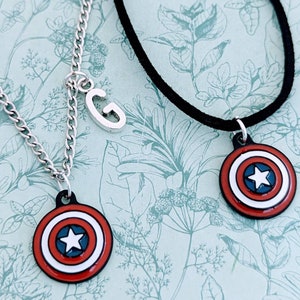 Superhero necklace, shield necklace, movie necklace, movie inspired, movie lover gifts, superhero inspired gifts, superhero geek,