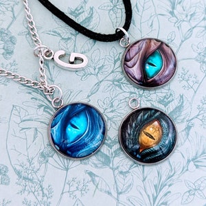 Dragon eye necklace, dragon pendant, dragon jewellery, dragon lover gifts, fantasy inspired gifts, dinosaur necklace, dinosaur jewelry,