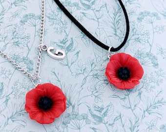Poppy necklace, poppy Jewellery, gifts for flower lovers, flower necklace, flower jewelry, poppy inspired gifts, flower themed, poppy lovers