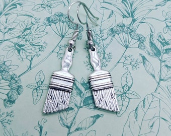 Paint brush earrings, painter earrings, charm earrings, artist earrings, painter gifts, bff gifts, sister gifts, gift for artist, gift ideas