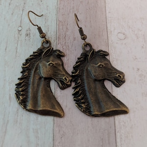 Paardenoorbellen, paardensieraden, cadeaus voor paardenliefhebbers, statement oorbellen, cadeau voor ruiters, rodeo oorbellen, paardensport oorbellen
