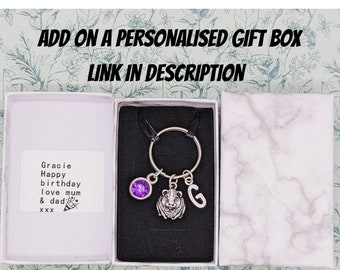 Phoenix Keyring Bird Initial Keychain Feminist Girl Power Encouragement gift