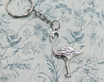 Flamingo keyring, gifts for flamingo lovers, personalised gifts, bird keyring, flamingo keychain, bag charm, animal lover gifts, animal gift