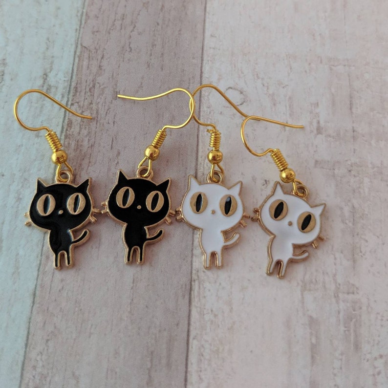 Cat Earrings Cat Jewelry Novelty Earrings Novelty Jewelry Etsy