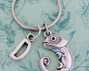 Chaveiro de camaleão, presentes para amantes de camaleões, presentes para mães de camaleões, presentes com tema de lagarto, presentes para amantes de répteis, acessórios para répteis, pingente de lagarto