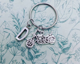 Motorbike keyring, motorbike gifts, initial keychain, motorbike keychain, bag charm, gifts for him, biker accessory, bff gifts, gift ideas