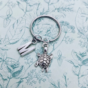 Turtle keyring, turtle gifts, personalised keyrings, initial gifts, animal keyring, tortoise gifts, beach accessories, bag accessories,