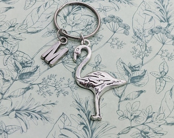 Flamingo keyring, gifts for flamingo lovers, personalised gifts, bird keyring, flamingo keychain, bag charm, animal lover gifts, animal gift