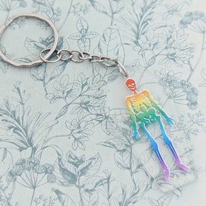 Skeleton Keychain, skeleton accessories, gothic Keychain, Halloween gifts, Halloween accessories, day of the dead gifts, skeleton themed