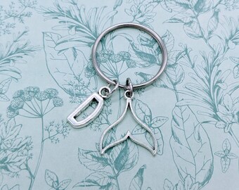 Whale Keyring, whale tail keychain, whale gift, mermaid keychain, mermaid keyring, mermaid gifts, personalised keyring, secret santa,