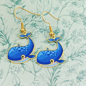 Whale earrings, whale jewelry, whale fan gifts, gifts for whale lovers, whale inspired gifts, nautical earrings, nautical jewellery,