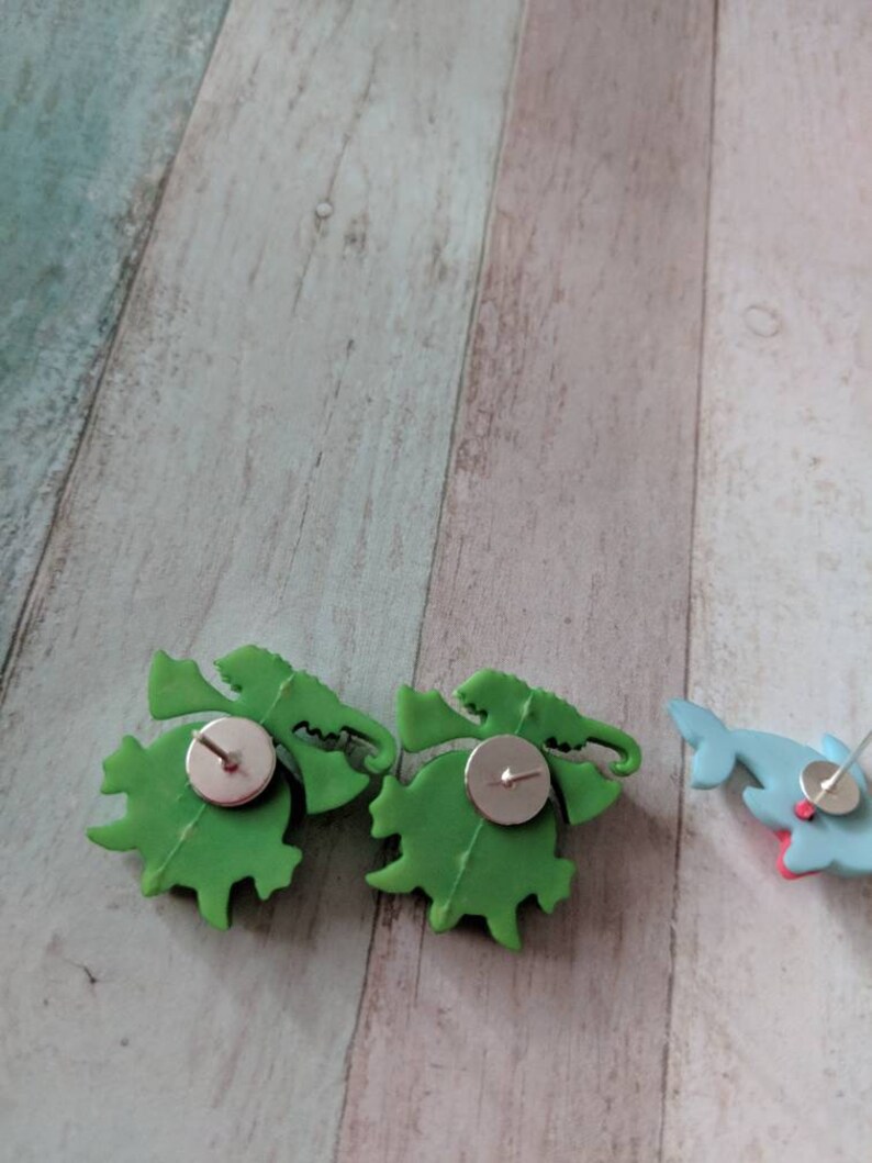 gifts for her cute earrings stud earrings Dragon earrings teen earrings fun earrings kawaii earrings kei jewelry dolphin earrings