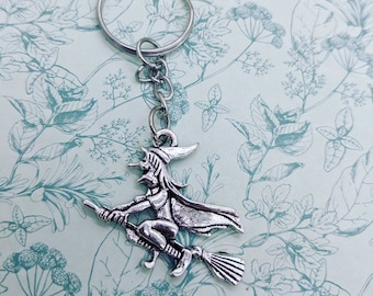 Witch keychain, witch lover gifts, gothic keychain, gothic gifts, pagan keyring, witchcraft accessory, pagan gifts, sister gifts, bff gifts