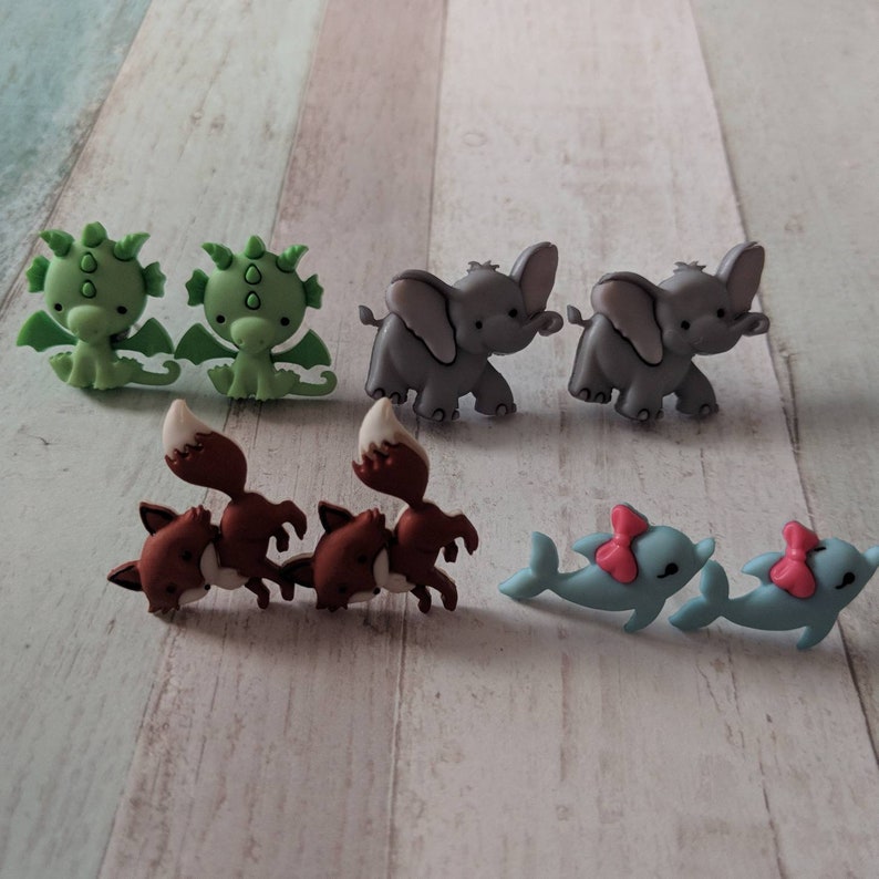 gifts for her cute earrings stud earrings Dragon earrings teen earrings fun earrings kawaii earrings kei jewelry dolphin earrings