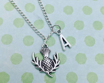 Thistle necklace, Scottish gifts, Scottish jewelry, Celtic Thistle, flower necklace, Scotland, charm necklace, personalized gifts, bff gifts