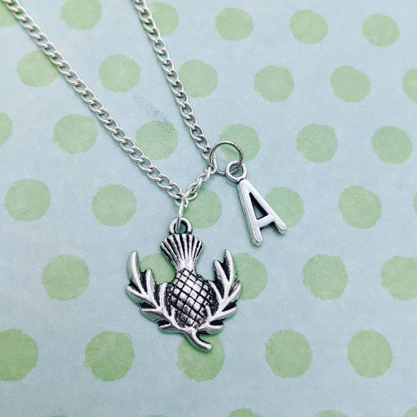 Thistle necklace, Scottish gifts, Scottish jewelry, Celtic Thistle, flower necklace, Scotland, charm necklace, personalized gifts, bff gifts