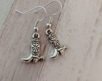 Cowboy boots earrings, cowgirl earrings, rodeo earrings, lasso earrings, gifts for her, western earrings, cowboy jewelry, gifts for her