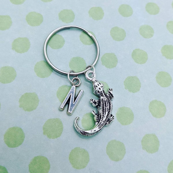 Crocodile keyring, alligator keychain, crocodile gifts, reptile lovers, reptile gifts, sister gifts, bff gifts, bag charm, initial keychain