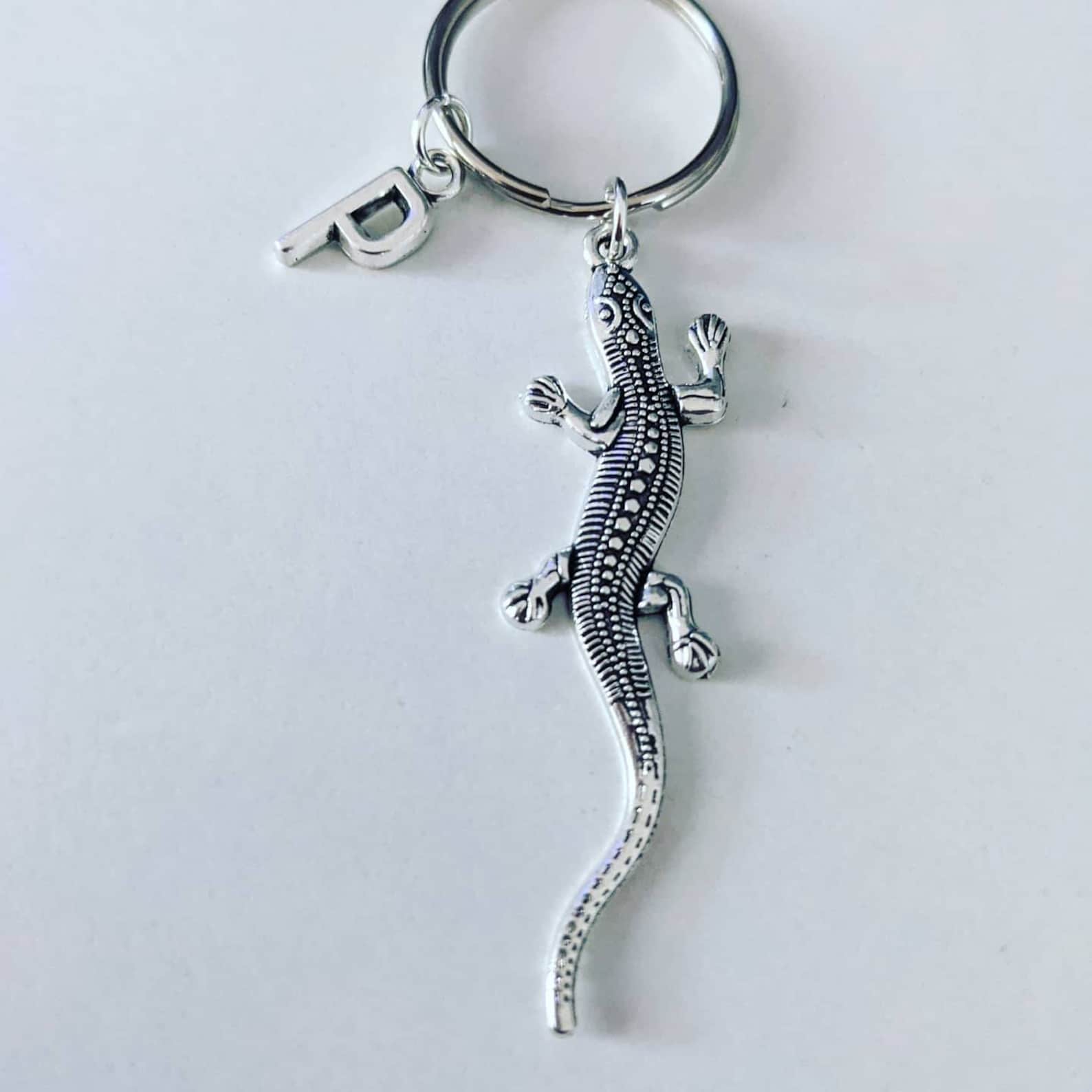 Lizard keychain personalised keyring lizard gifts initial Etsy
