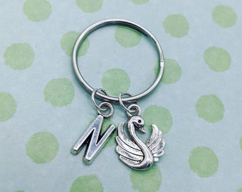 Swan keyring, swan gifts, sister gifts, bird keyring, bird watcher gifts, animal keychain, animal accessories, animal gifts, bff gifts,