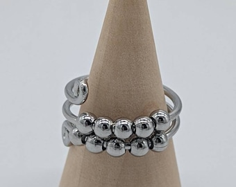 Anxiety fidget rings, stackable rings, adjustable ring, thumb ring, anti stress ring, anti worry ring, mental health gifts, spinning ring,