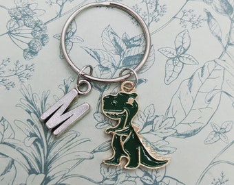 Dinosaur keyring, gifts for dinosaur lovers, dinosaur keychain, charm keyring, t-rex gifts, personalised gifts, dinosaur gifts, bff gifts,