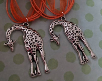 Bijoux Blu Ciondolo Giraffa In Argento 925 Con Zirconia - Foro 4,5mm Per Bracciali E Collane Charm