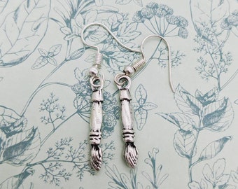 Artist earrings, paint brush earrings, artist gifts, art inspired, art themed, art student gifts, art teacher gifts, painter jewelry,