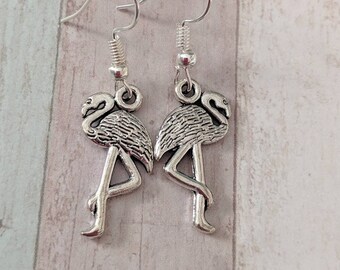 Flamingo earrings, flamingo jewellery, bird earrings, summers earrings, beach jewellery, flamingo gifts, flamingo party, gifts for her