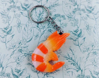 Shrimp keyring, shrimp inspired, shrimp themed, shrimp lover gifts, ocean lovers, animal lover gifts, statement keyring, sister gifts,