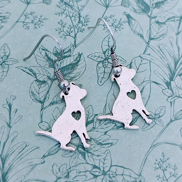 Boucles d'oreilles bull terrier du Staffordshire, bijoux pour chien taureau, maman staffie, cadeaux pour maman chien taureau, bijoux pour chien taureau, boucles d'oreilles chien, cadeaux pour maman chien