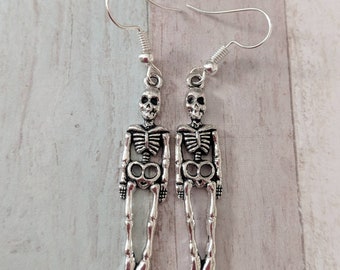 Skelett Ohrringe, Skelett Schmuck, Halloween Ohrringe, Halloween Schmuck, Geschenke für sie, Tag der Toten, Halloween Geschenke, Gothic Geschenke