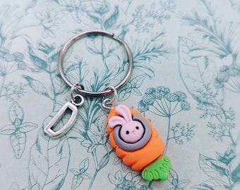 Cute rabbit keychain, Bunny rabbit Keyring, vet gifts, student vet gifts, graduation gifts, gifts for a vet nurse, novelty keychain,