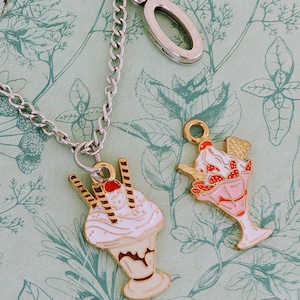 Ice cream sundae necklace, ice cream lover gifts, ice cream style jewellery, ice cream charms, dessert lover gifts, dessert chef gifts,