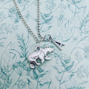 Bear necklace, bear jewelry, bear lover gifts, animal necklace, animal jewellery, sister gifts, animal lover gifts, bff gifts, initial gifts