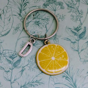 Yellow grapefruit keyring, grapefruit lover gifts, personalised fruit gifts, fruit themed, fruit charms, grapefruit themed, vegan gifts