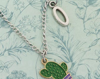 Niedliche Blume Kaktus Halskette, Blume inspiriert Schmuck, Kaktus Themen, verrückte Pflanze Geschenke, Pflanze Halskette, Gärtner Geschenkideen,