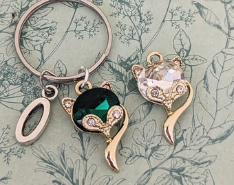 Llavero zorro, llavero zorro, regalos para los amantes del zorro, regalos zorro, animales del bosque, llavero animal, regalos vixen, llavero inicial, llavero vixen