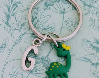 Lindo llavero de dinosaurio, lindos regalos de dinosaurios, regalos para amantes de los dinosaurios, dijes de dinosaurios, temática de dinosaurios, llavero de brachiosaurus, brachiosaurus