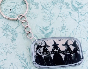 Llavero de aquelarre de brujas, regalos con temática de brujas, regalos de brujas, regalos para brujas, llavero de estilo gótico, regalos góticos, llavero pagano, regalo de Halloween