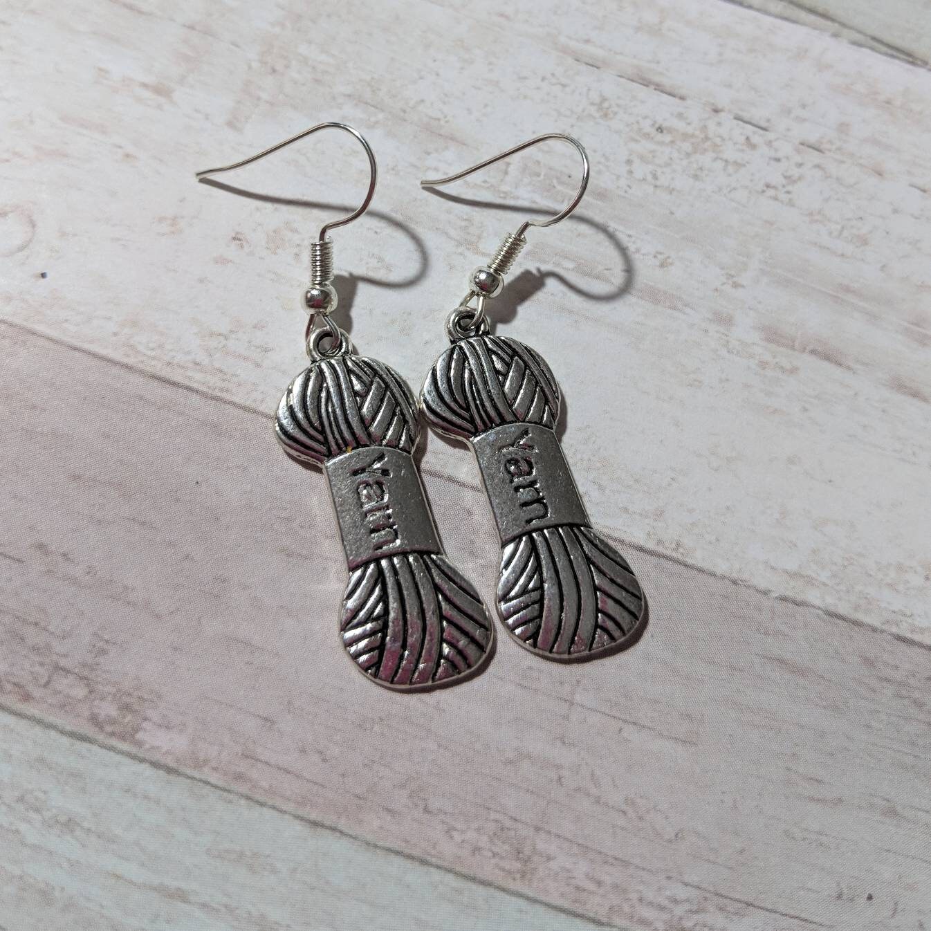 Yarn earrings crochet earrings wool earrings knitting Etsy