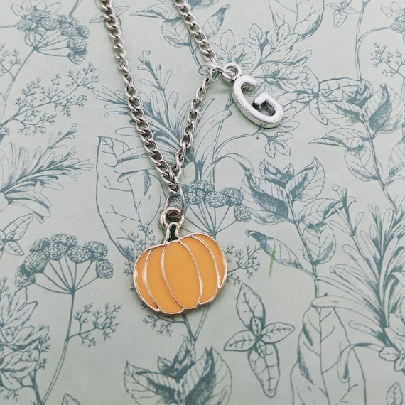PERSONALISED Pumpkin necklace, pumpkin jewellery, Halloween necklace, Halloween lover gifts, pumpkin gifts, children's jewelry, spooky cute