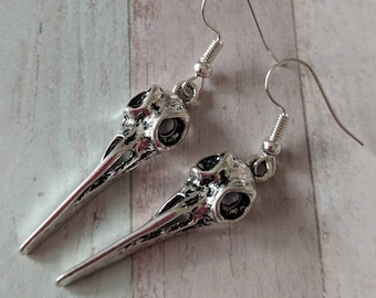 Vogel Schädel Ohrringe, Gothic Ohrringe, Gothic Schmuck, Geschenke für sie, für Ihn, Gothic Ohrringe, Gothic Ohrringe, Punk Ohrringe, Vogel Ohrringe