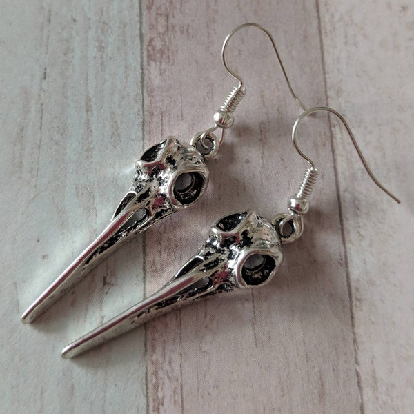 Vogel Schädel Ohrringe, Gothic Ohrringe, Gothic Schmuck, Geschenke für sie, für Ihn, Gothic Ohrringe, Gothic Ohrringe, Punk Ohrringe, Vogel Ohrringe