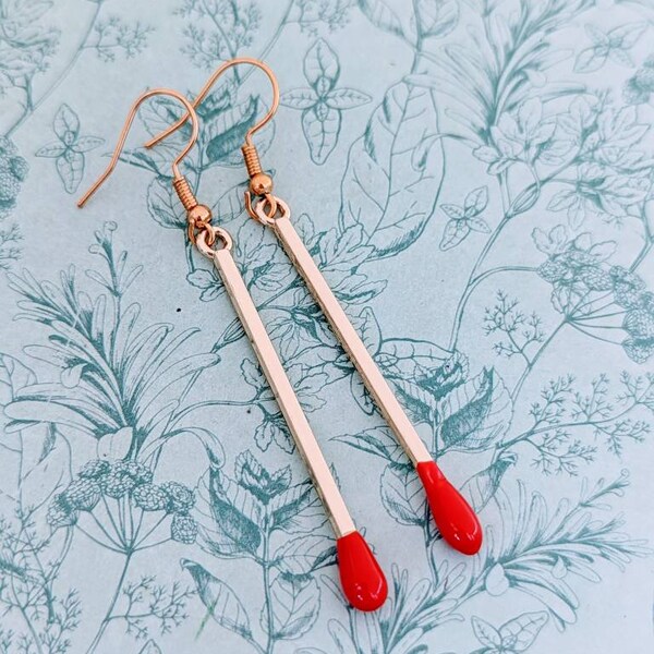 Matchstick Earrings Etsy