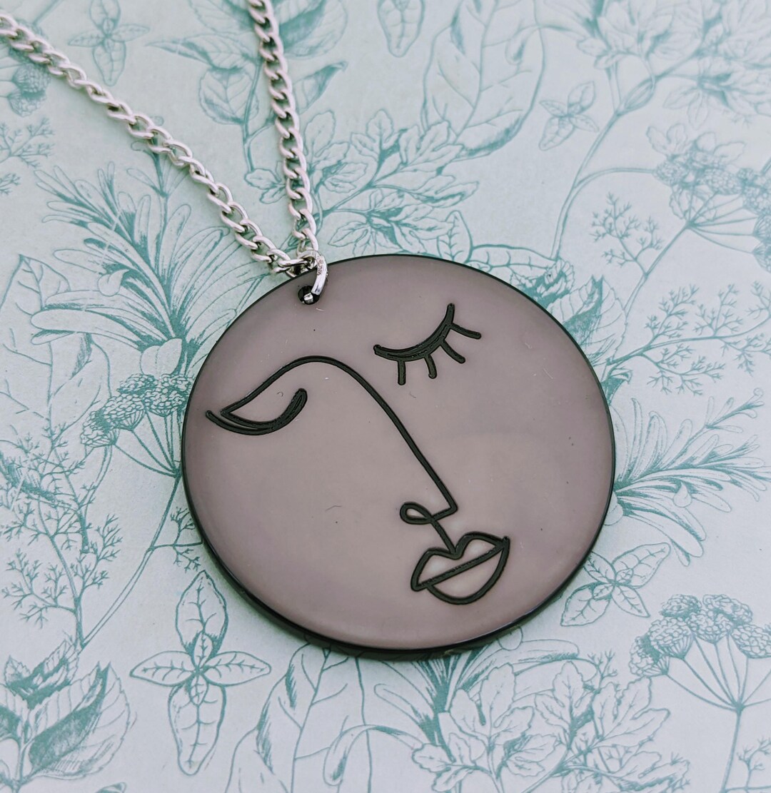 Abstract Face Necklace, Artist Style Jewellery, Artist Lover Gifts, Art ...