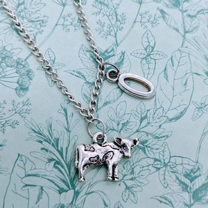 Cow necklace, cow jewelry, cow lover gifts, animal necklace, animal jewelry, bff gifts, sister gifts, personalized necklace, secret santa,