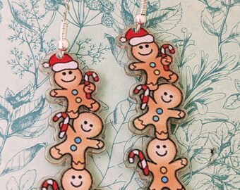 Niedliche Weihnachts Ohrringe, Lebkuchenmann Ohrringe, Geschenke, Weihnachtsgeschenke, Wichtelgeschenke, Geschenke für die Weihnachtsfeier,